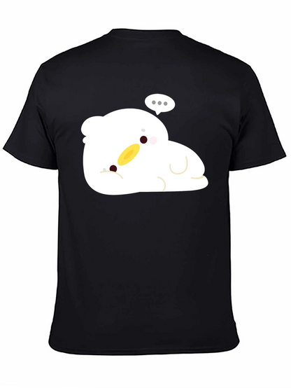 Cute Duck Cartoon Black T-Shirt