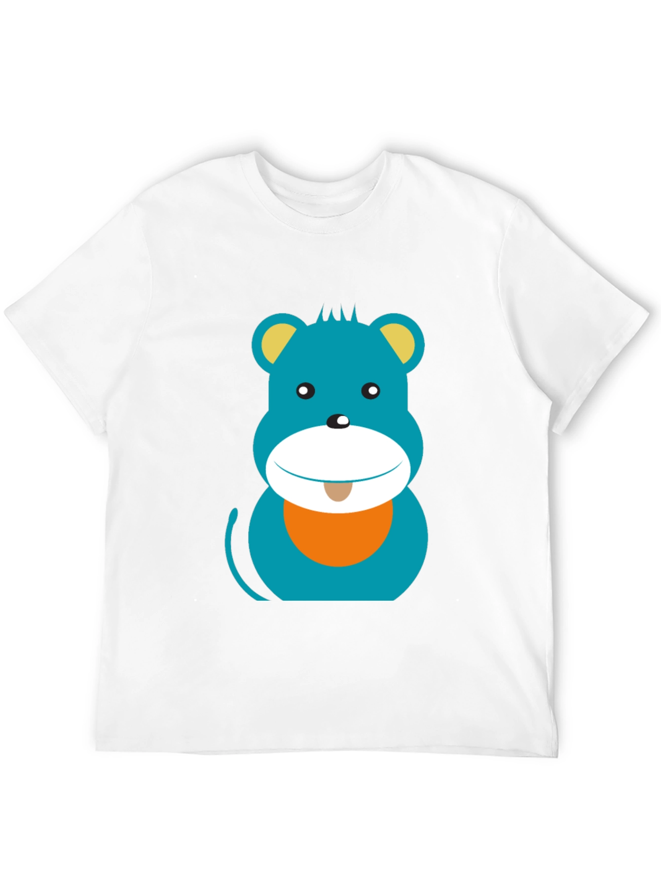 Cartoon Bear Graphic Print Black T-Shirt