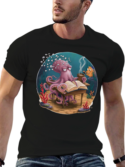 Octopus Reading T-Shirt