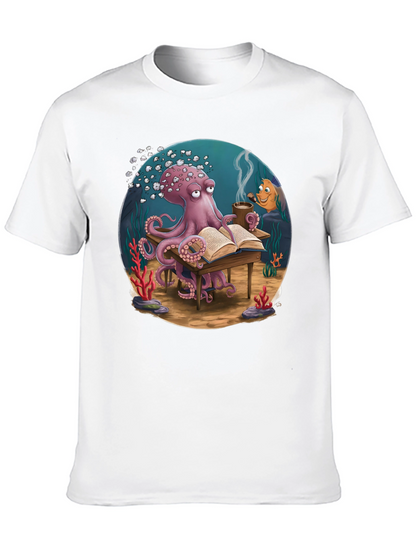 Octopus Reading T-Shirt