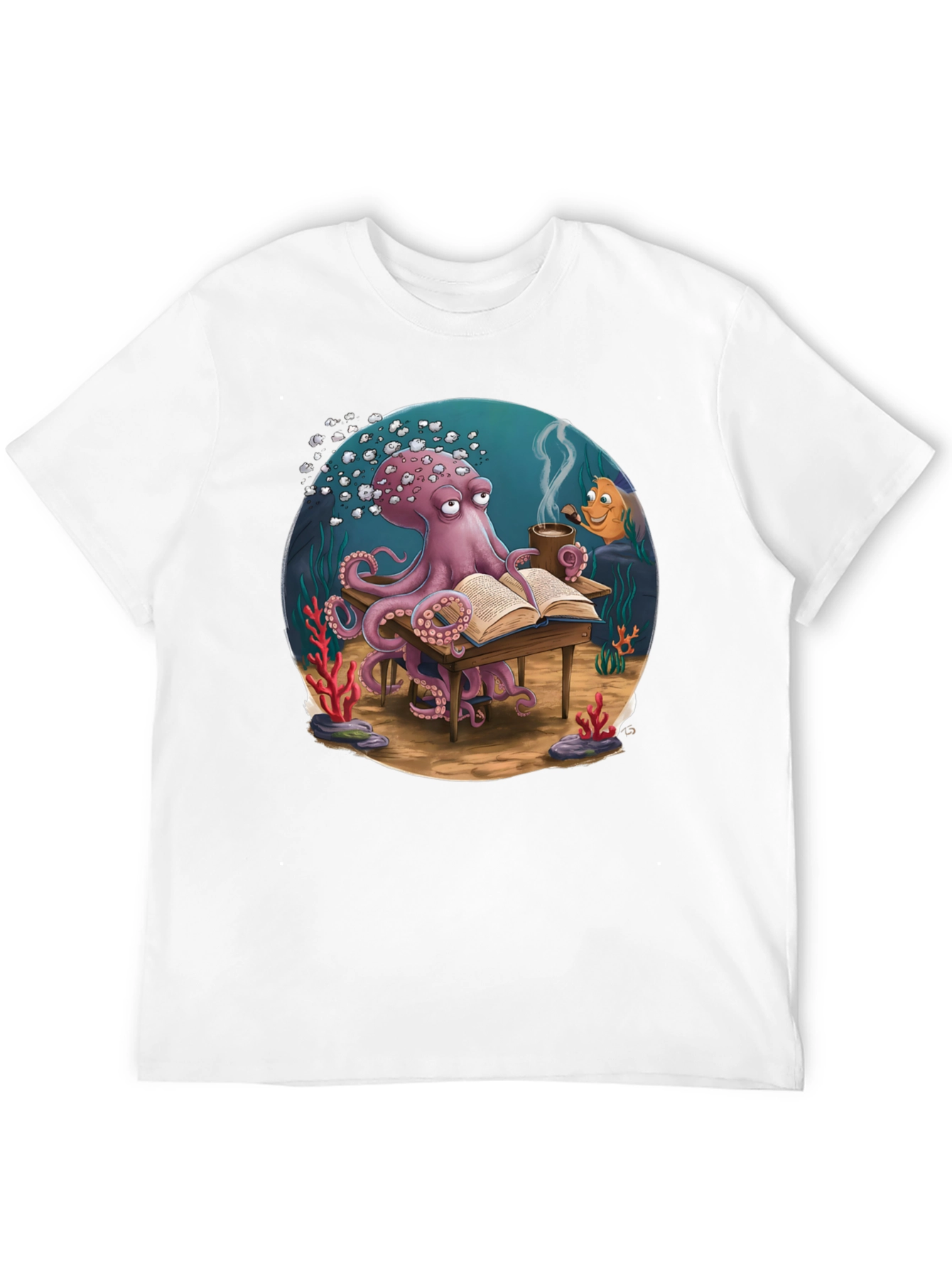 Octopus Reading T-Shirt