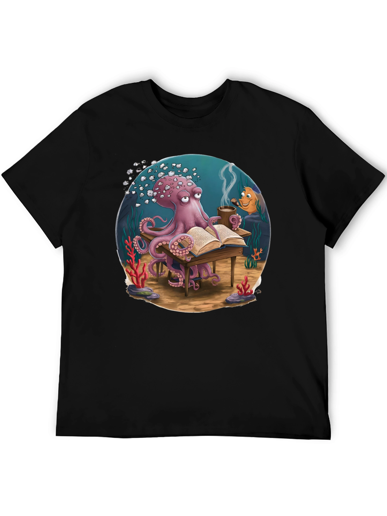 Octopus Reading T-Shirt