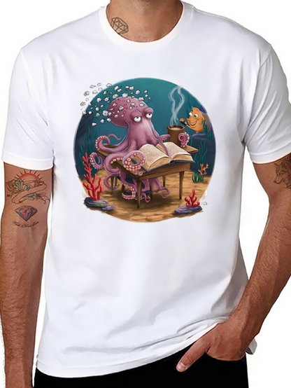Octopus Reading T-Shirt