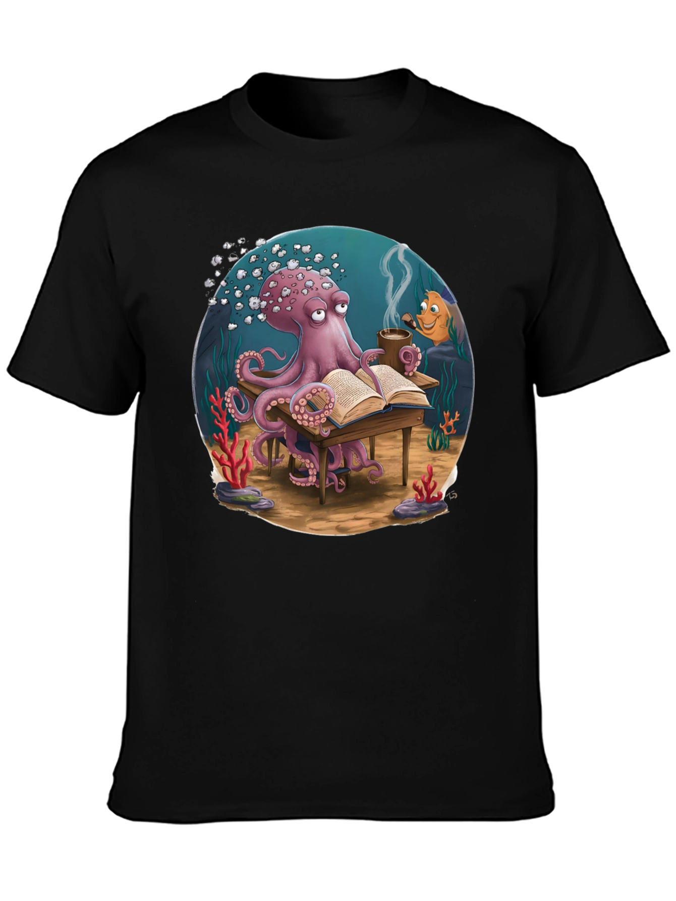 Octopus Reading T-Shirt