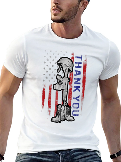 Thank You Battle Cross T-Shirt - Patriotic Tribute Tee