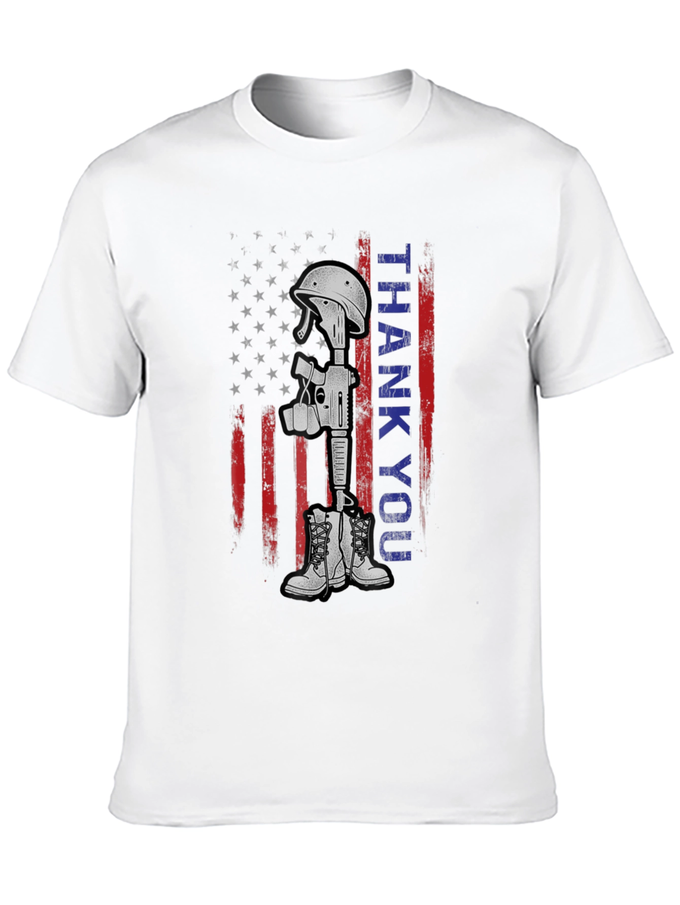 Thank You Battle Cross T-Shirt - Patriotic Tribute Tee