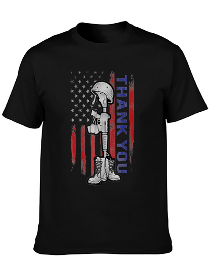 Thank You Battle Cross T-Shirt - Patriotic Tribute Tee