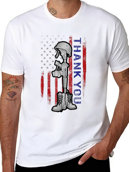 Thank You Battle Cross T-Shirt - Patriotic Tribute Tee