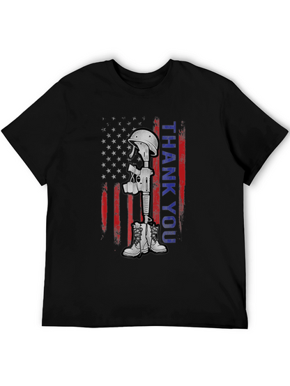 Thank You Battle Cross T-Shirt - Patriotic Tribute Tee