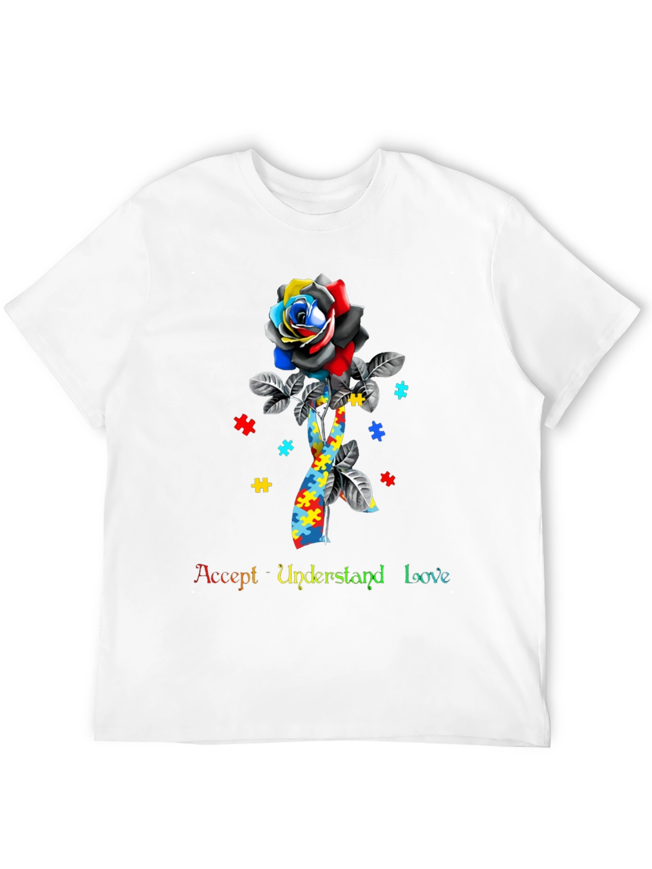 Autism Awareness Rose Graphic T-Shirt