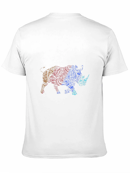 Stylish Rhino Graphic Tee - Mens Black T-Shirt