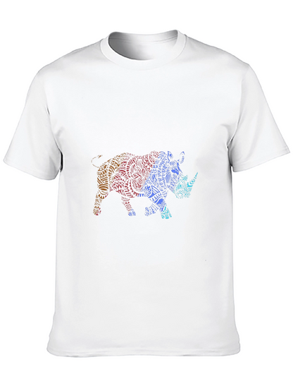 Stylish Rhino Graphic Tee - Mens Black T-Shirt