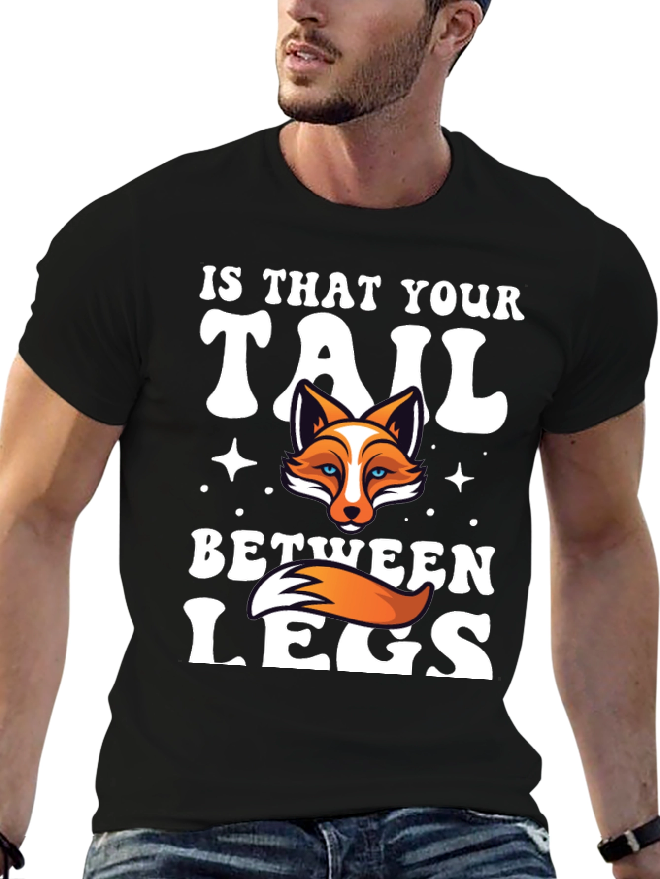 Fox Tail Humor Graphic T-Shirt