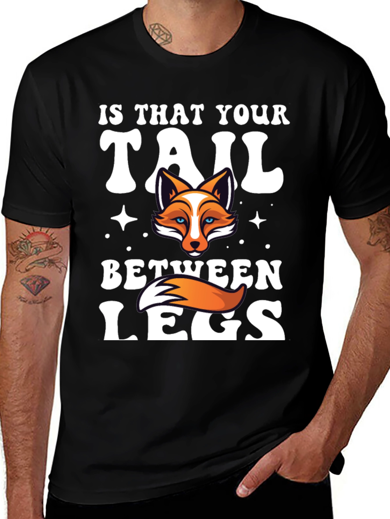 Fox Tail Humor Graphic T-Shirt