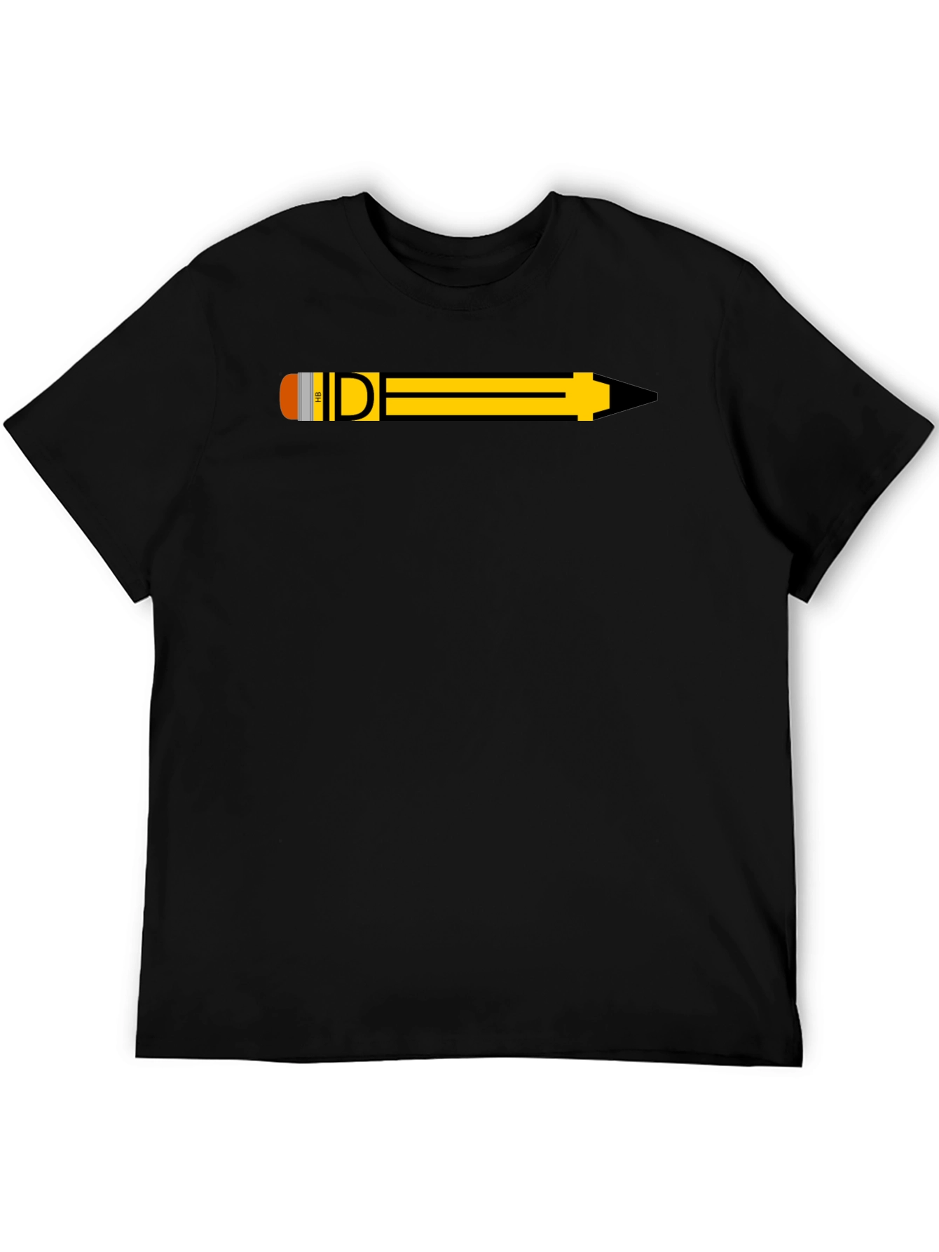 Pencil Graphic Black T-Shirt - Creative Design
