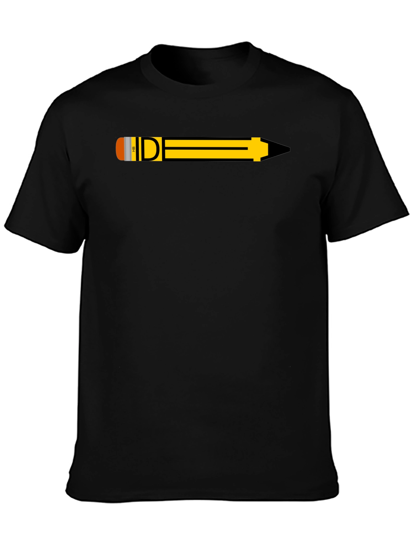 Pencil Graphic Black T-Shirt - Creative Design
