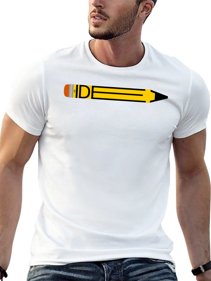 Pencil Graphic Black T-Shirt - Creative Design