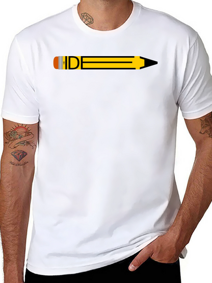 Pencil Graphic Black T-Shirt - Creative Design