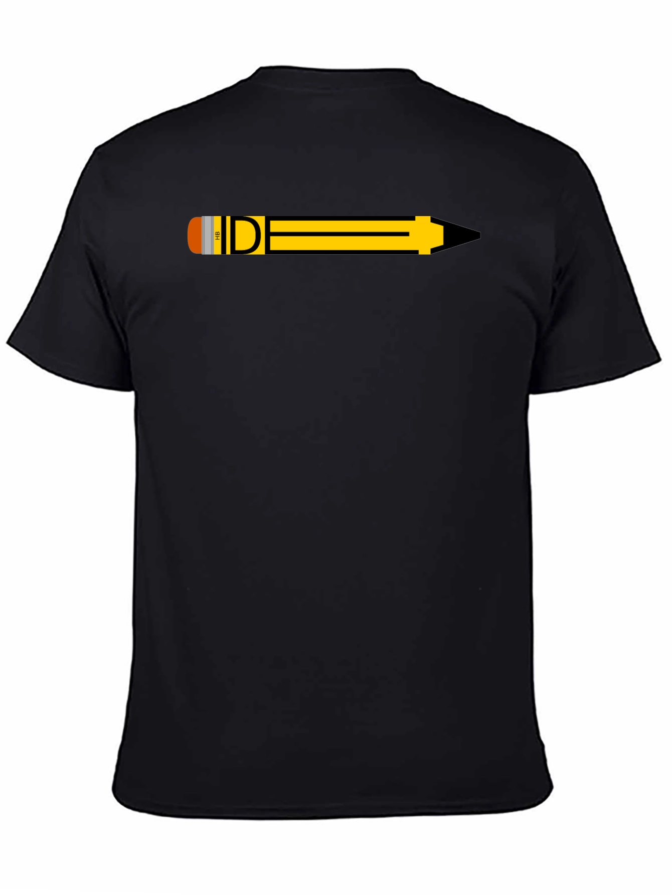Pencil Graphic Black T-Shirt - Creative Design