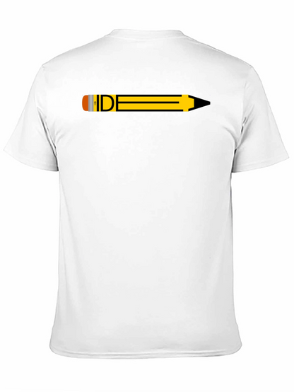 Pencil Graphic Black T-Shirt - Creative Design