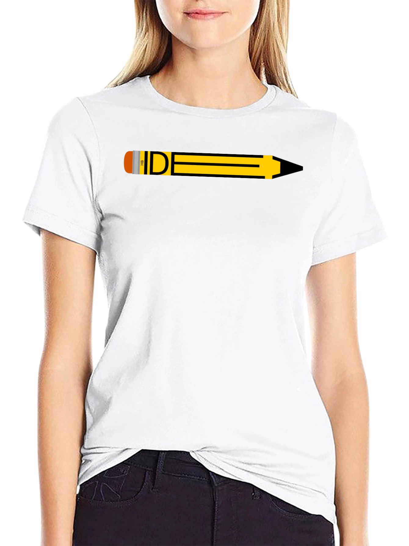Pencil Graphic Black T-Shirt - Creative Design