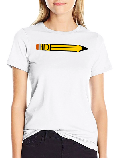 Pencil Graphic Black T-Shirt - Creative Design