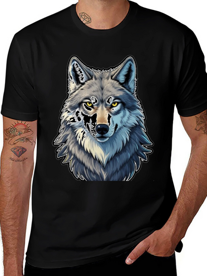 Wolf Graphic Tee - Black Cotton Blend