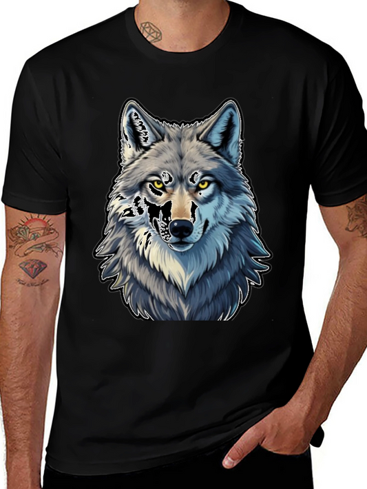 Wolf Graphic Tee - Black Cotton Blend