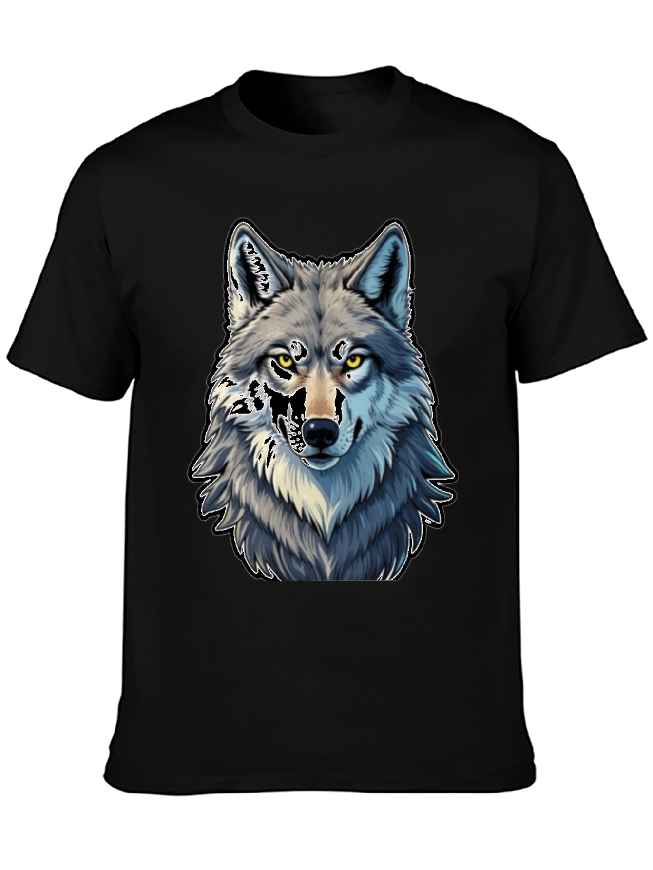 Wolf Graphic Tee - Black Cotton Blend