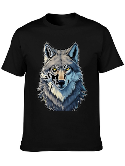 Wolf Graphic Tee - Black Cotton Blend