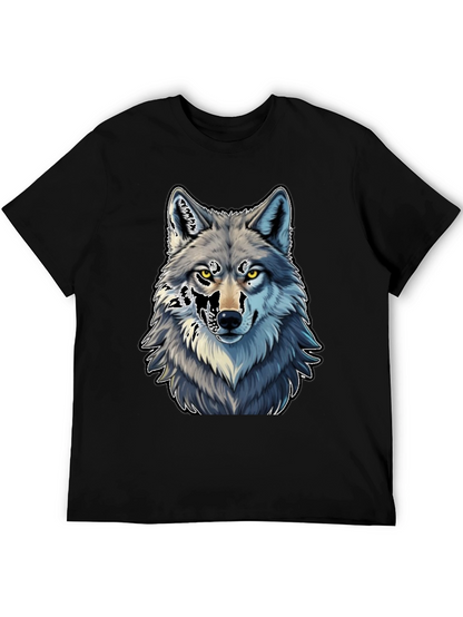 Wolf Graphic Tee - Black Cotton Blend