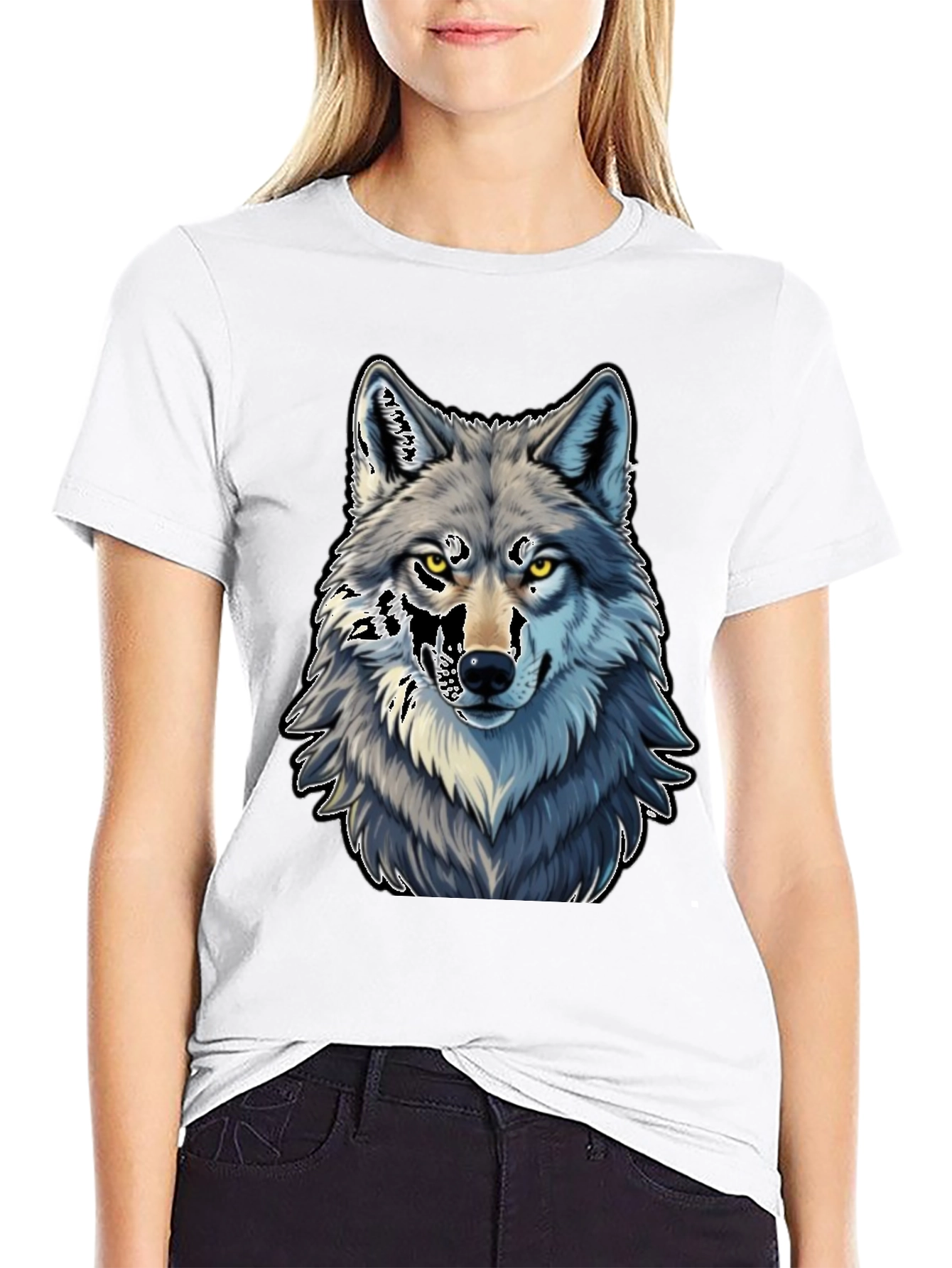 Wolf Graphic Tee - Black Cotton Blend