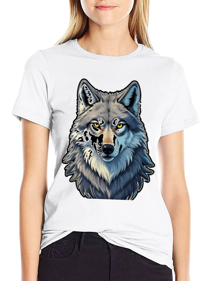 Wolf Graphic Tee - Black Cotton Blend