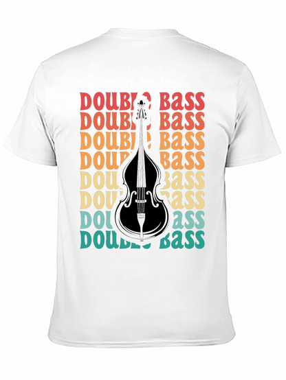 Double Bass Graphic T-Shirt Retro Style Musician Tee