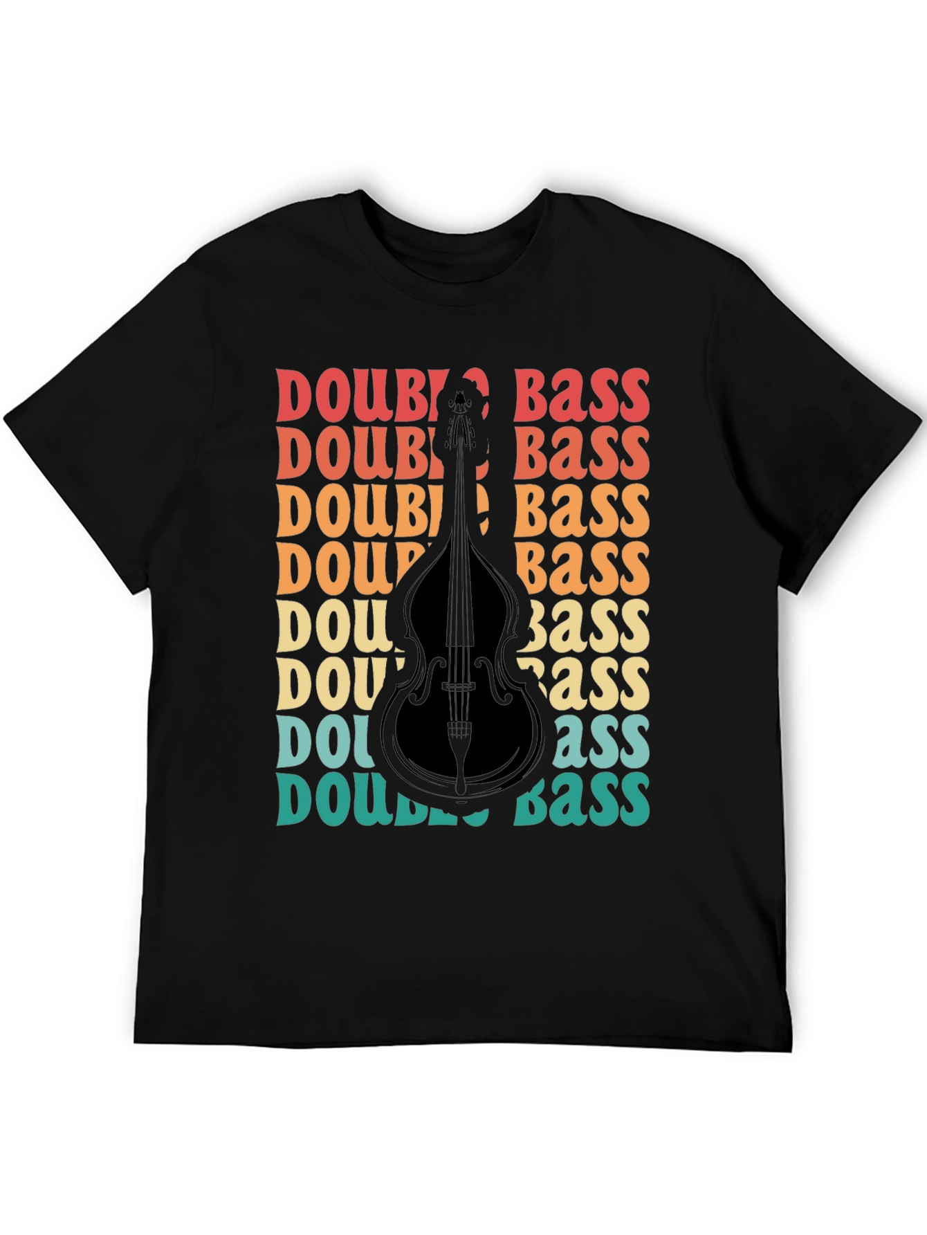 Double Bass Graphic T-Shirt Retro Style Musician Tee