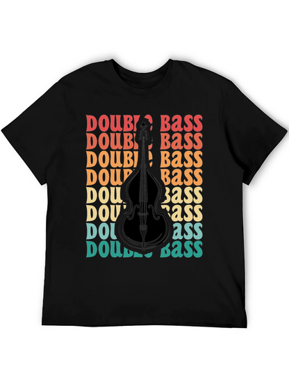 Double Bass Graphic T-Shirt Retro Style Musician Tee
