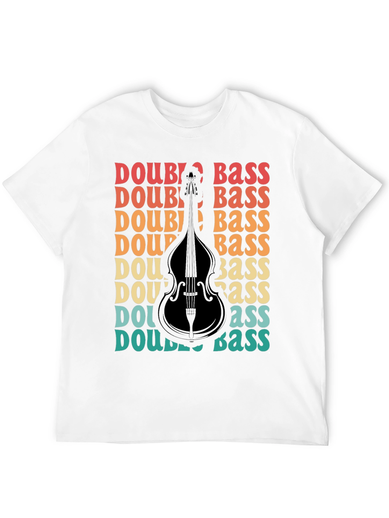 Double Bass Graphic T-Shirt Retro Style Musician Tee