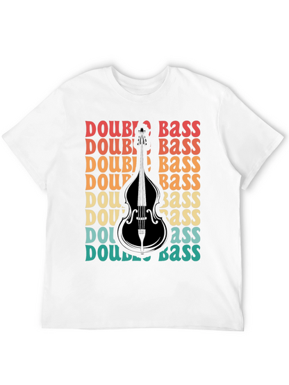 Double Bass Graphic T-Shirt Retro Style Musician Tee