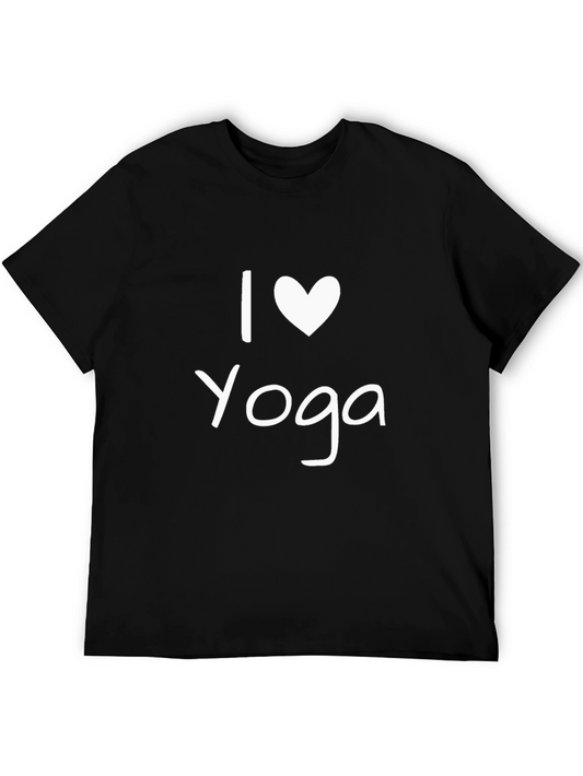 I Love Yoga Graphic Tee - Black
