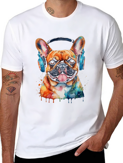 Dog with Headphones Graphic Tee - Cool & Trendy