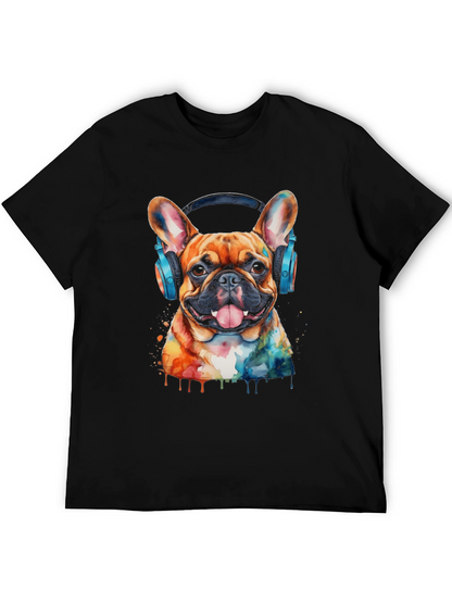 Dog with Headphones Graphic Tee - Cool & Trendy