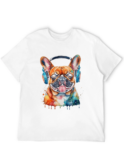 Dog with Headphones Graphic Tee - Cool & Trendy