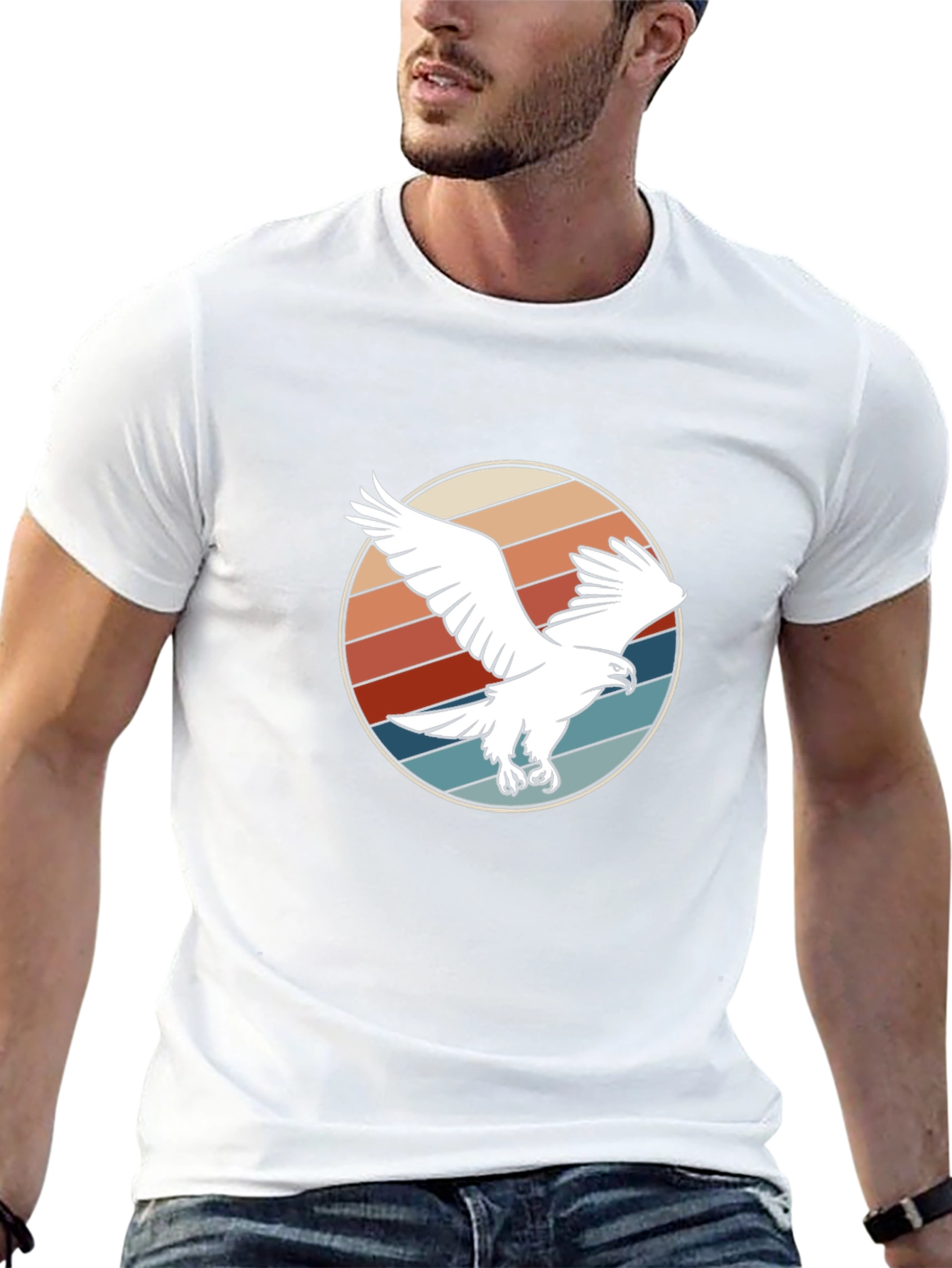 Retro Eagle Graphic Tee - Black T-Shirt
