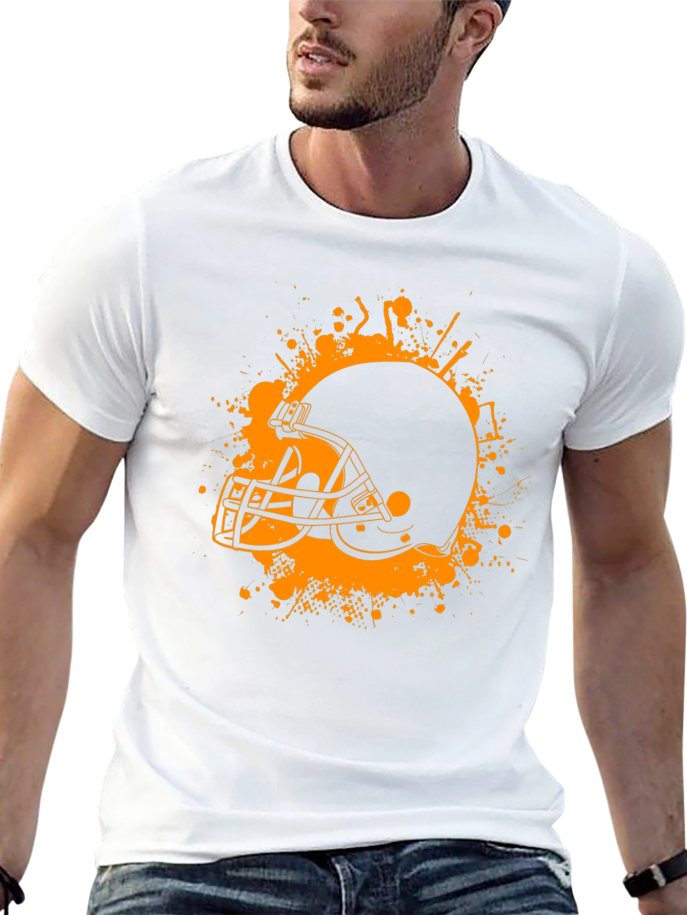 Football Helmet Graphic Tee - Sport Fan Apparel