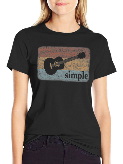 Retro Guitar Simple Graphic Tee
