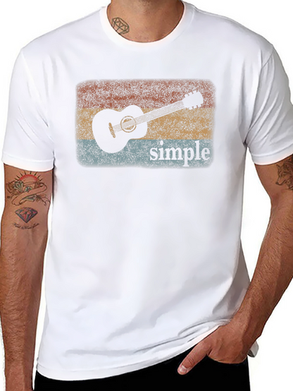 Retro Guitar Simple Graphic Tee