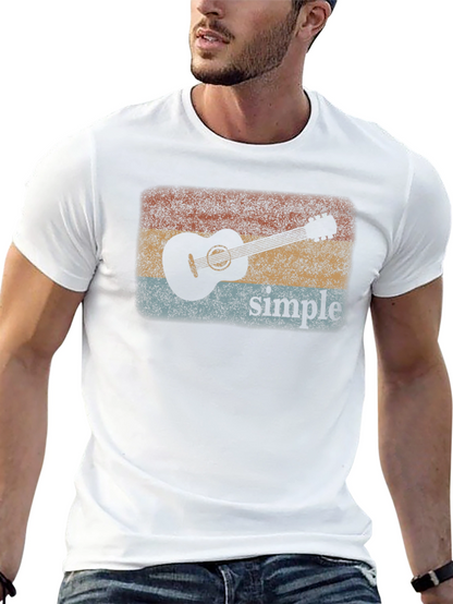 Retro Guitar Simple Graphic Tee