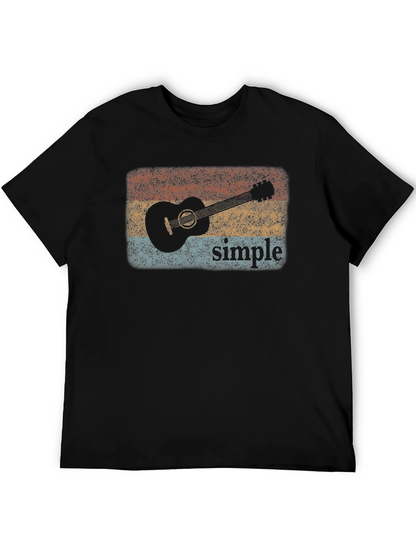 Retro Guitar Simple Graphic Tee