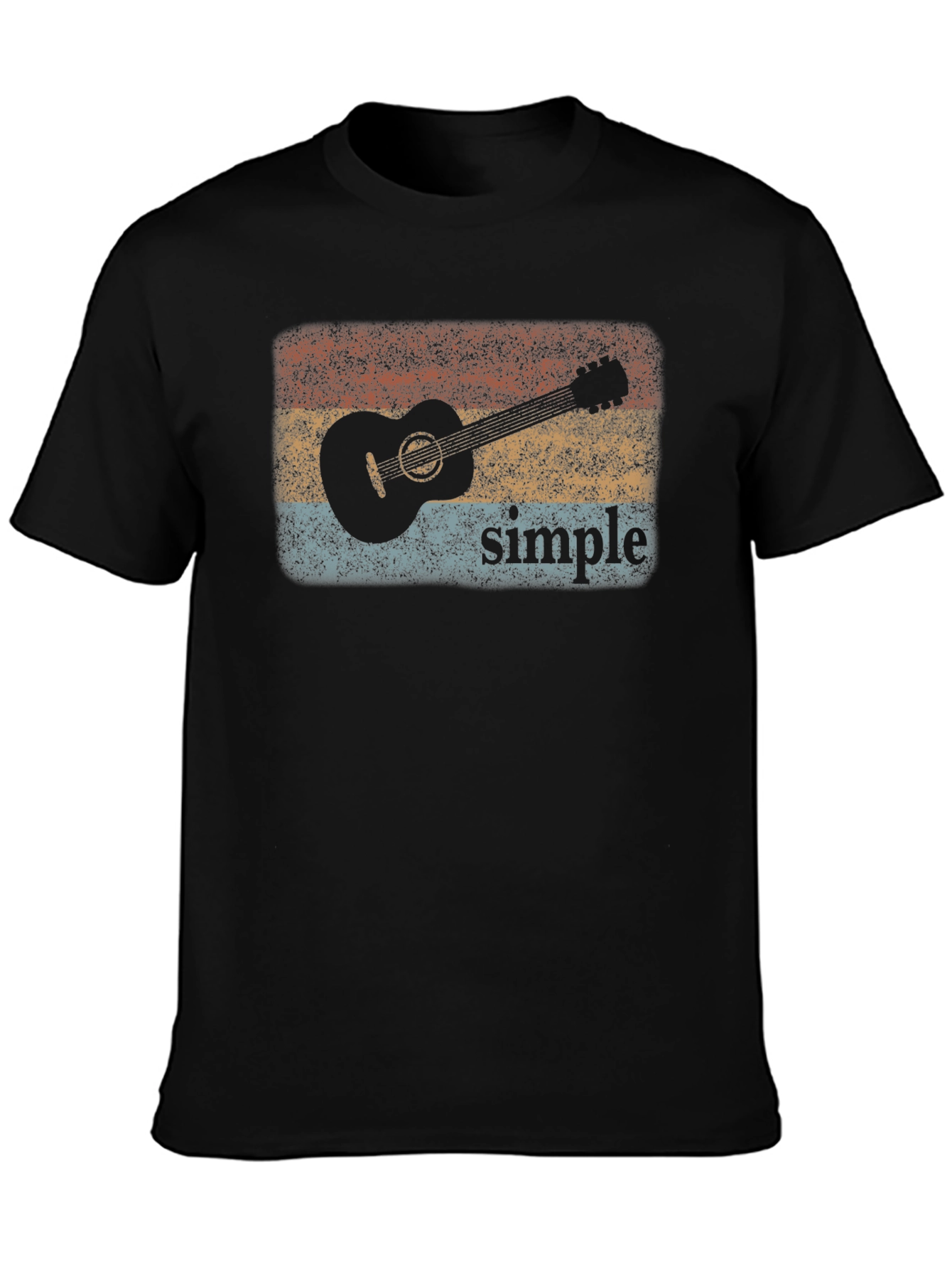 Retro Guitar Simple Graphic Tee
