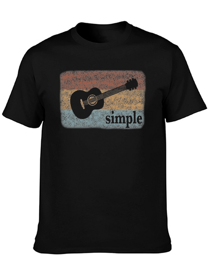 Retro Guitar Simple Graphic Tee